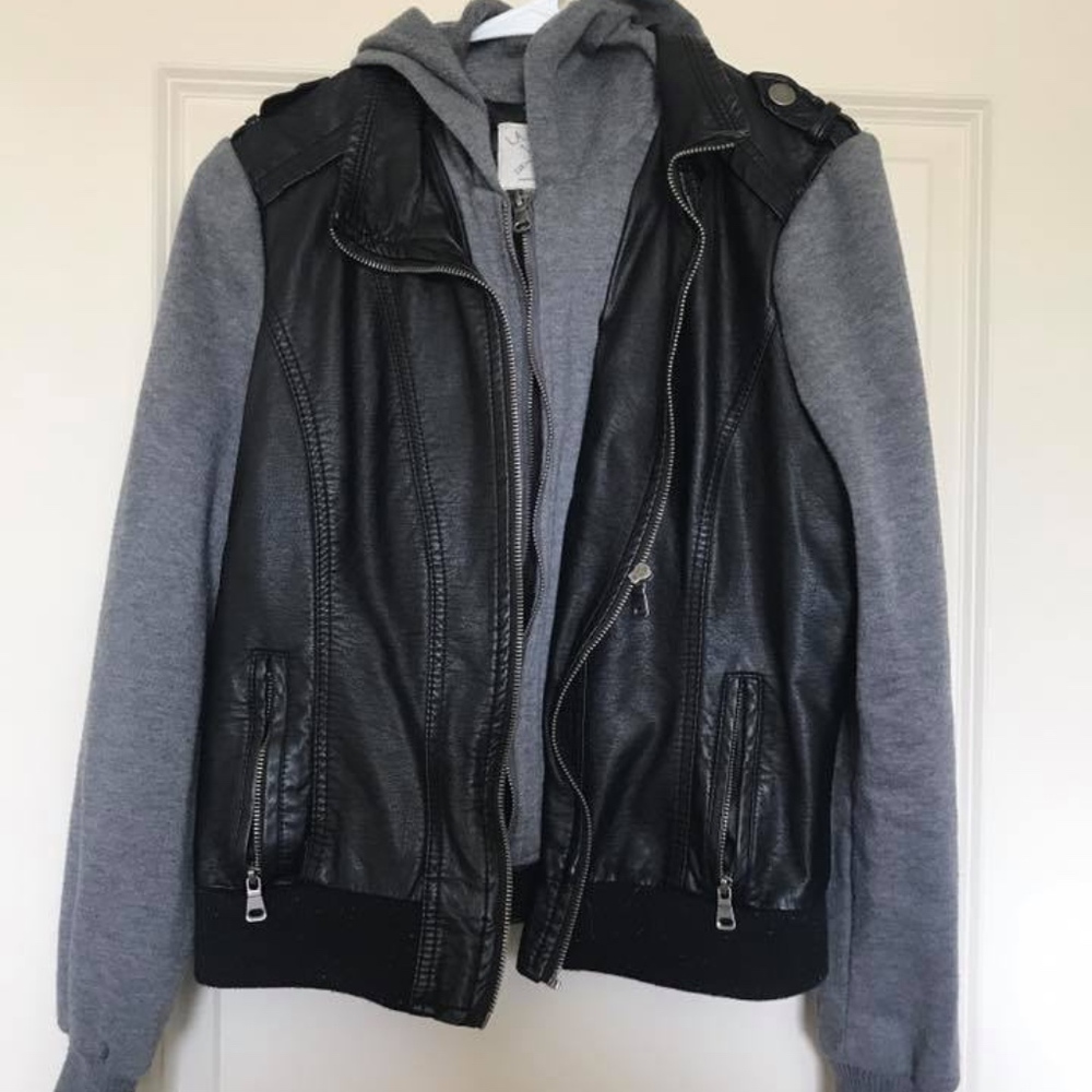 Hooded Leather Jacket